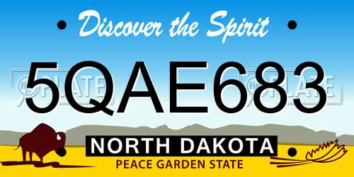 5QAE683 North Dakota License Plate