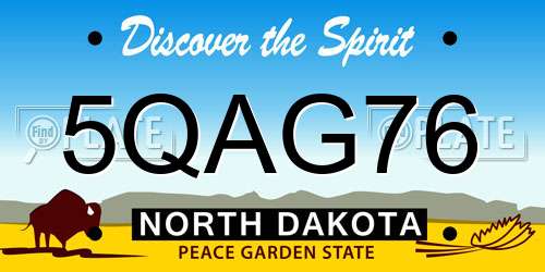 5QAG76 North Dakota License Plate