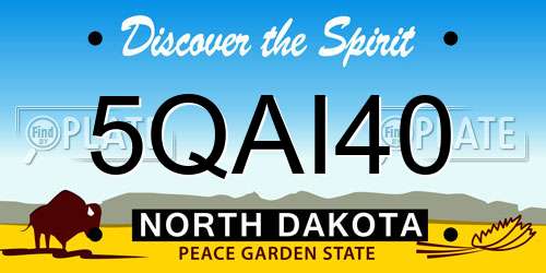 5QAI40 North Dakota License Plate