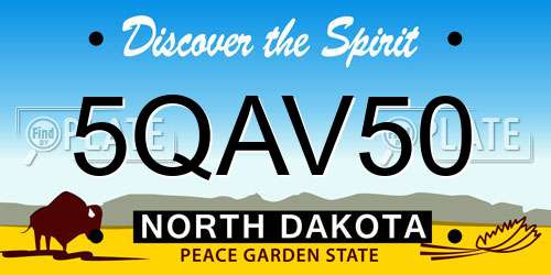 5QAV50 North Dakota License Plate