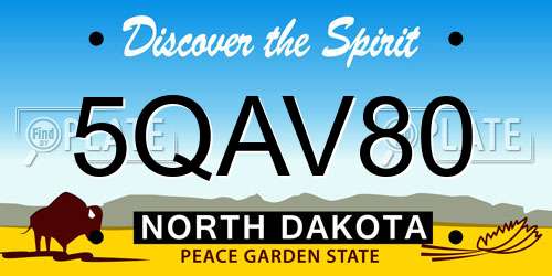 5QAV80 North Dakota License Plate