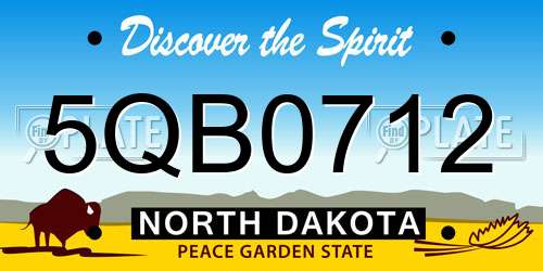 5QB0712 North Dakota License Plate