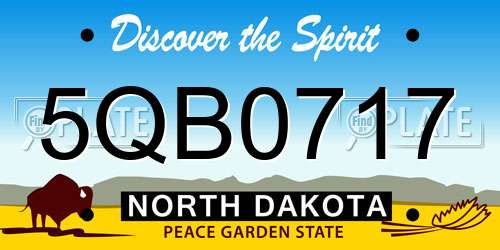5QB0717 North Dakota License Plate