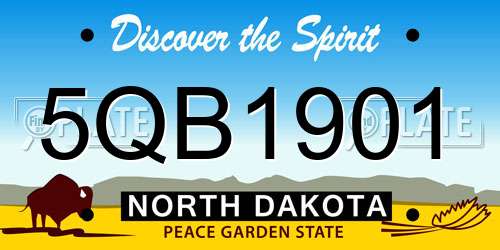 5QB1901 North Dakota License Plate