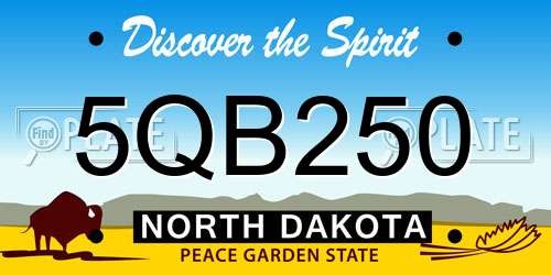 5QB250 North Dakota License Plate