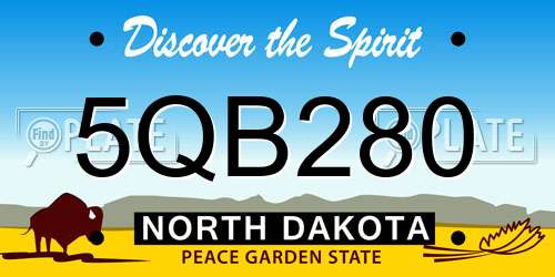 5QB280 North Dakota License Plate