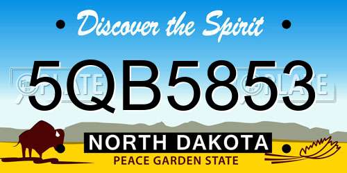 5QB5853 North Dakota License Plate