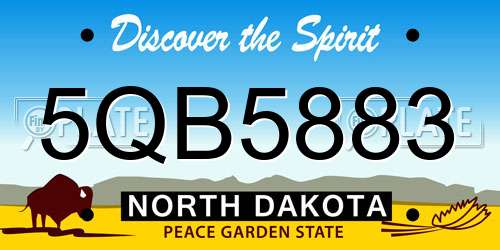 5QB5883 North Dakota License Plate