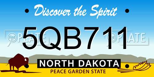 5QB711 North Dakota License Plate