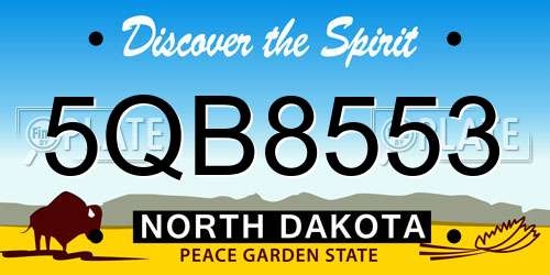 5QB8553 North Dakota License Plate