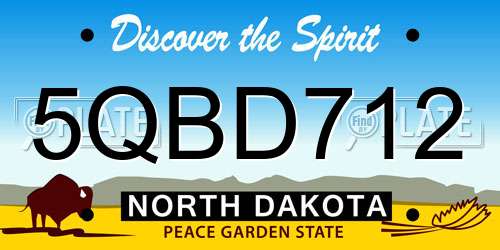 5QBD712 North Dakota License Plate