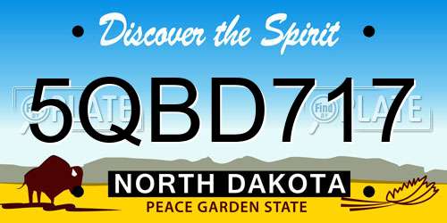 5QBD717 North Dakota License Plate