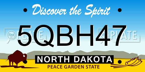 5QBH47 North Dakota License Plate