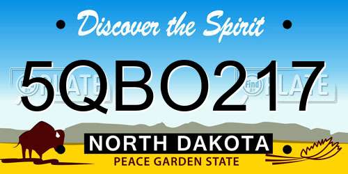 5QBO217 North Dakota License Plate