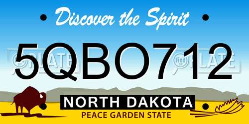 5QBO712 North Dakota License Plate
