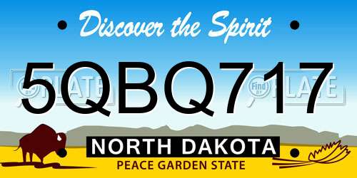 5QBQ717 North Dakota License Plate