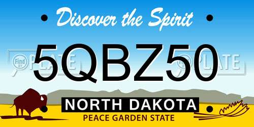5QBZ50 North Dakota License Plate