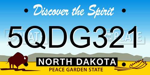 5QDG321 North Dakota License Plate