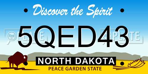 5QED43 North Dakota License Plate