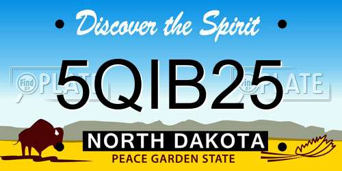 5QIB25 North Dakota License Plate