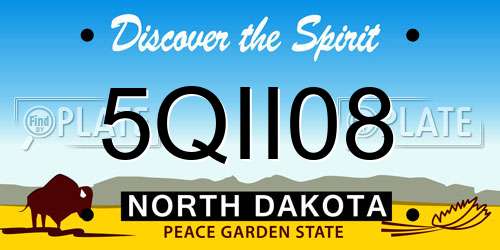 5QII08 North Dakota License Plate