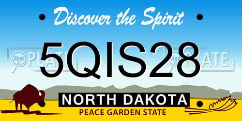 5QIS28 North Dakota License Plate