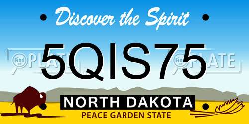 5QIS75 North Dakota License Plate