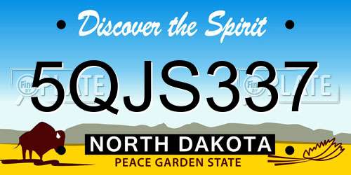 5QJS337 North Dakota License Plate