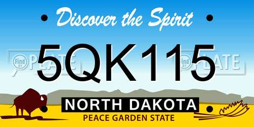 5QK115 North Dakota License Plate