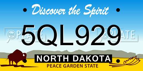 5QL929 North Dakota License Plate