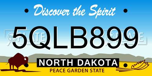 5QLB899 North Dakota License Plate