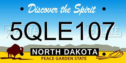 5QLE107 North Dakota License Plate
