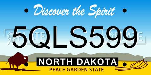 5QLS599 North Dakota License Plate