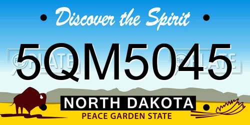 5QM5045 North Dakota License Plate