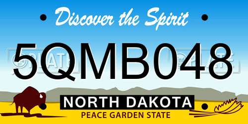 5QMB048 North Dakota License Plate