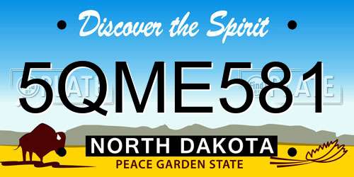 5QME581 North Dakota License Plate