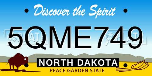 5QME749 North Dakota License Plate