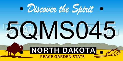 5QMS045 North Dakota License Plate