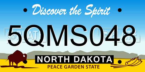 5QMS048 North Dakota License Plate