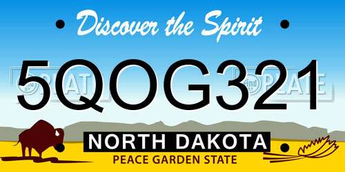 5QOG321 North Dakota License Plate