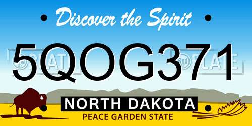 5QOG371 North Dakota License Plate