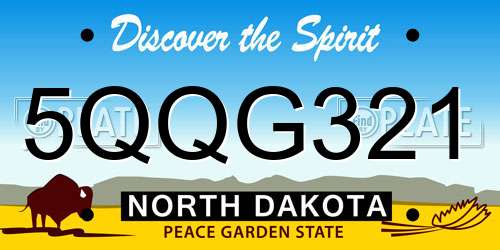5QQG321 North Dakota License Plate