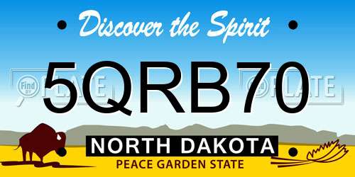 5QRB70 North Dakota License Plate