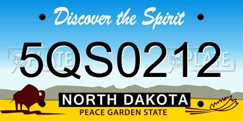 5QS0212 North Dakota License Plate