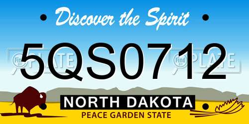 5QS0712 North Dakota License Plate