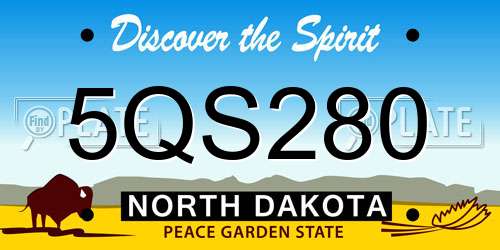 5QS280 North Dakota License Plate