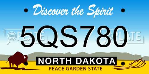 5QS780 North Dakota License Plate