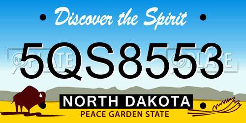 5QS8553 North Dakota License Plate