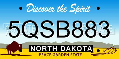 5QSB883 North Dakota License Plate