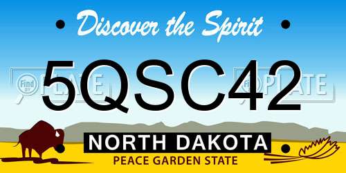 5QSC42 North Dakota License Plate